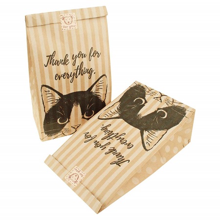 100 件可愛小貓牛皮紙袋_包裝，適用于餅干、糖果、蛋糕、巧克力、零食包裝適合烘焙派對禮品贈送貼紙（黑色） A-100PCS-SMALL_ 亞馬遜中國_ 廚具-海外購 美亞直郵 - 2.jpg