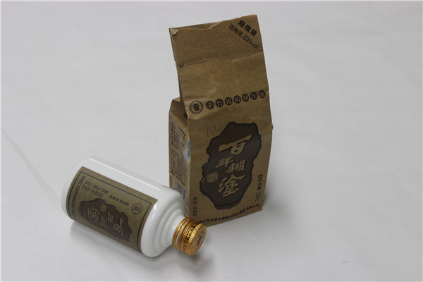 單面?？埌b百年糊涂酒牛皮紙袋解析